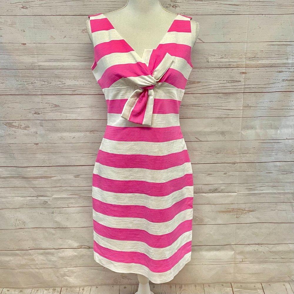 Kate Spade Silver Screen Striped Bow Accent Dress